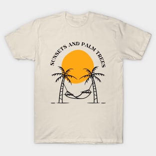 Sunset And Palm Trees T-Shirt